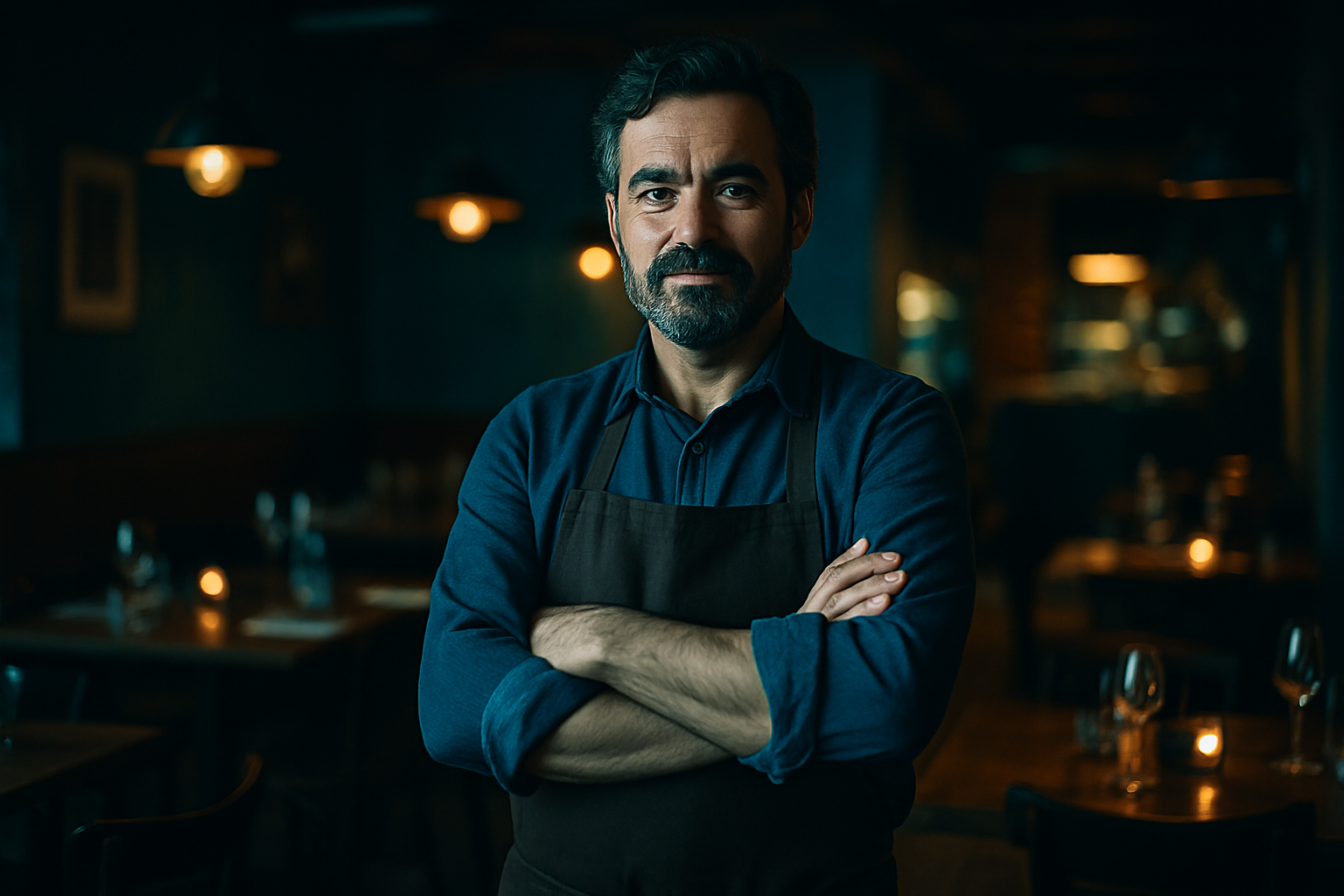 Gastronom in seinem Restaurant